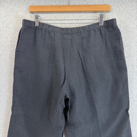 J. Jill Womens Black Linen Pants Pull On Elastic Waist Capri Size Small Petite - Picture 7 of 12